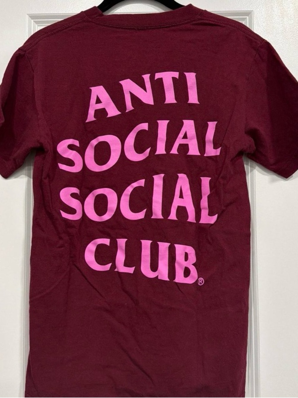 New Anti Social Social Club "Read Receipts" Tee in Maroon Small